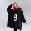 Bengals Football Joe Burrow 9 Unisex Blanket Hoodie 2