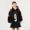 Bengals Football Joe Burrow 9 Unisex Blanket Hoodie 3