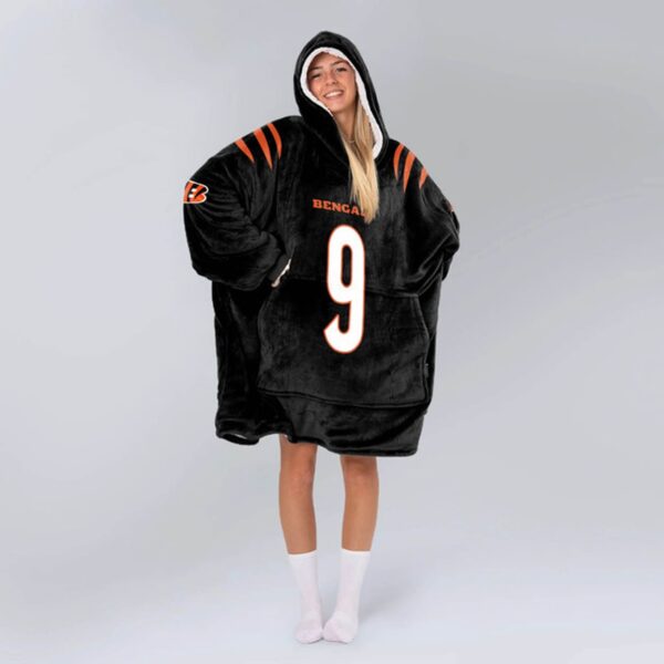 Bengals Football Joe Burrow 9 Unisex Blanket Hoodie 4