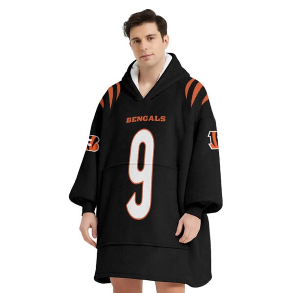 Bengals Football Joe Burrow 9 Unisex Blanket Hoodie 5