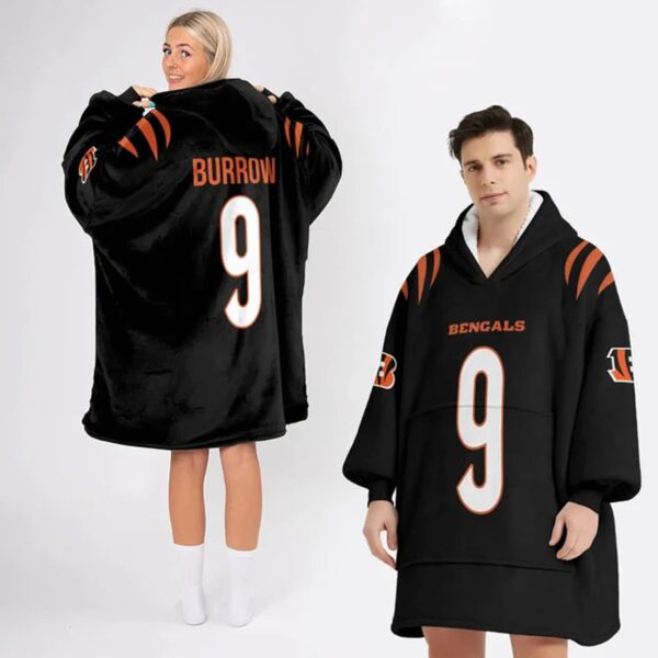 Bengals Football Joe Burrow 9 Unisex Blanket Hoodie