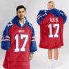 Bills 17 Allen Football Unisex Blanket Hoodie