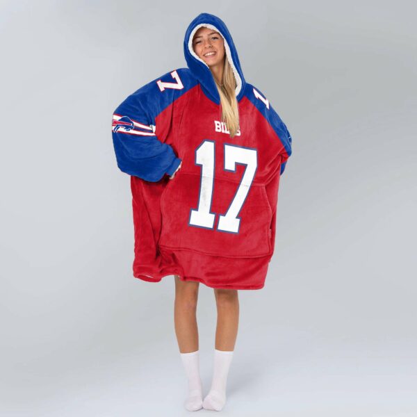 Bills 17 Allen Football Unisex Blanket Hoodie