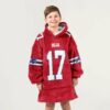 Bills 17 Allen Football Unisex Blanket Hoodie 3