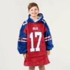 Bills 17 Allen Football Unisex Blanket Hoodie