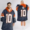 Broncos 10 Nix Football Blanket Hoodie