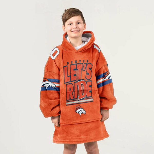 Broncos Lets Ride Football Unisex Blanket Hoodie