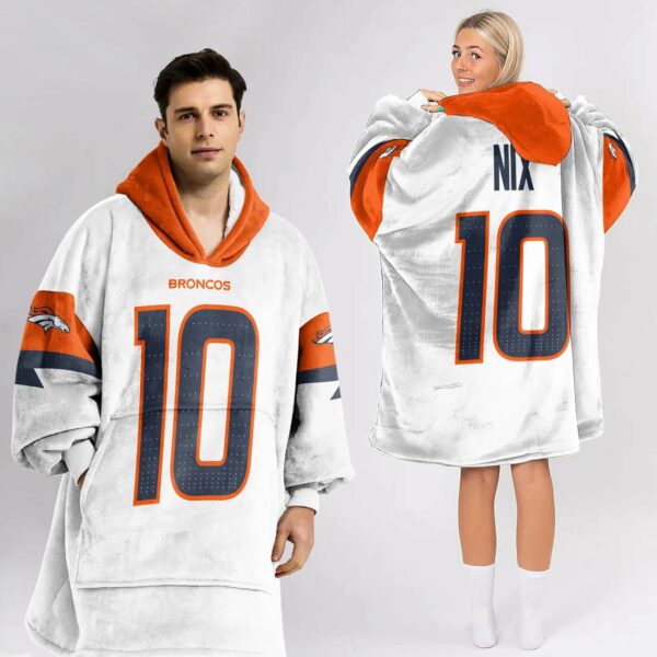 Broncos Nix 10 Football Blanket Hoodie