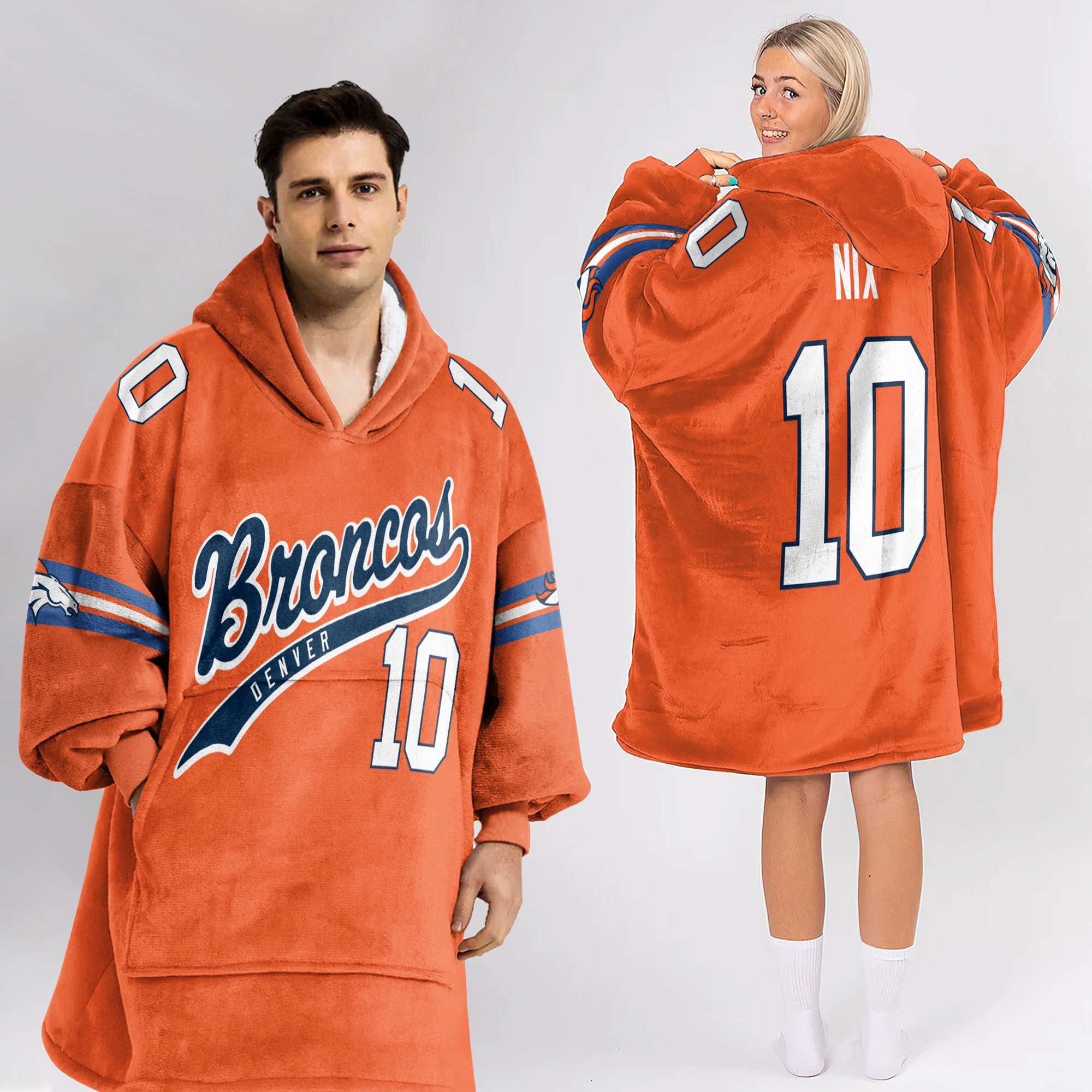 Broncos Nix 10 Football Unisex Blanket Hoodie