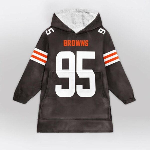 Browns Garrett 95 Football Unisex Blanket Hoodie 1