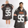 Browns Garrett 95 Football Unisex Blanket Hoodie 2