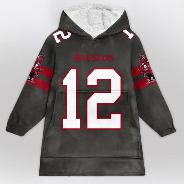 Buccaneers Brady 12 Football Blanket Hoodie