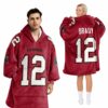 Buccaneers Brady 12 Football Unisex Blanket Hoodie