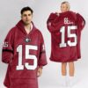 Bulldogs Beck 15 Football Unisex Blanket Hoodie 2