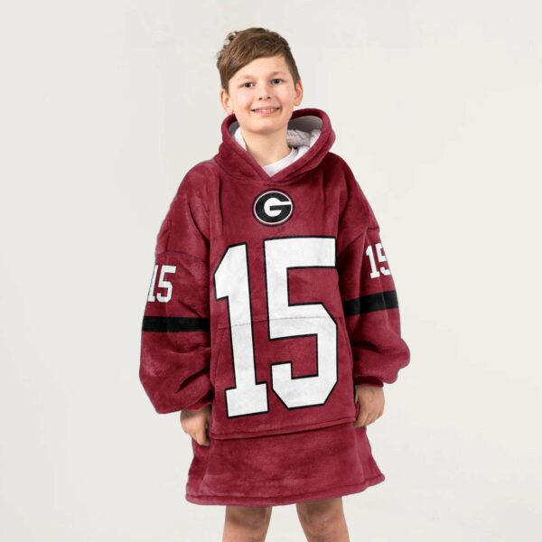 Bulldogs Beck 15 Football Unisex Blanket Hoodie