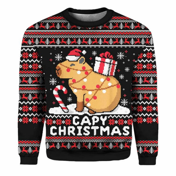 Capybara Capy Christmas Ugly Christmas Sweater 1