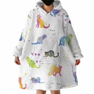 Cat Watercolor Blanket Hoodie