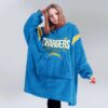 Chargers Herbert 10 Football Blanket Hoodie 2 1