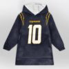 Chargers Herbert 10 Football Blanket Hoodie