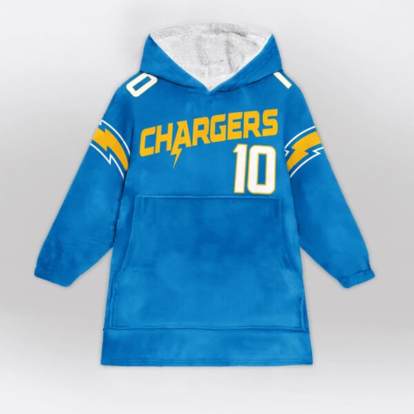 Chargers Herbert 10 Football Unisex Blanket Hoodie 1