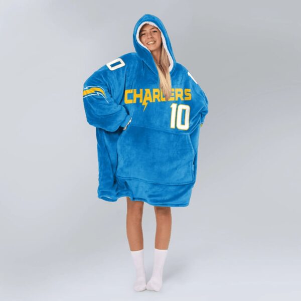 Chargers Herbert 10 Football Unisex Blanket Hoodie 2