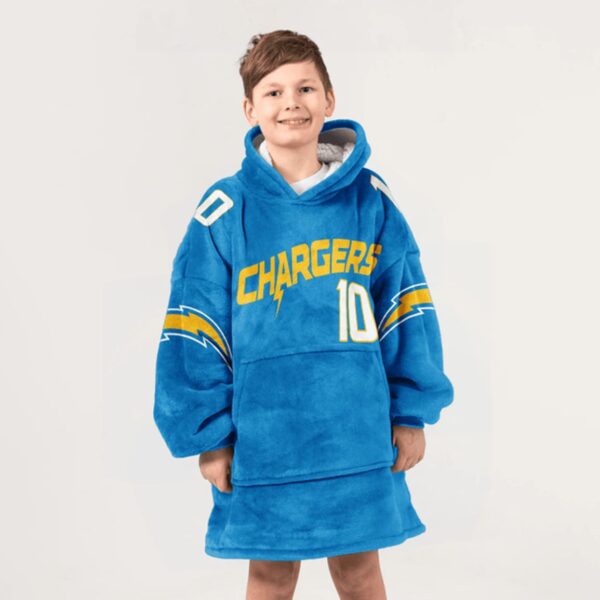 Chargers Herbert 10 Football Unisex Blanket Hoodie 4