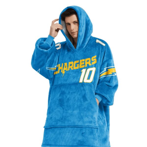 Chargers Herbert 10 Football Unisex Blanket Hoodie 5