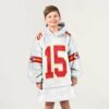 Chiefs 15 Mahomes Football Unisex Blanket Hoodie