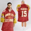 Chiefs Est 1960 Mahomes 15 Football Unisex Blanket Hoodie