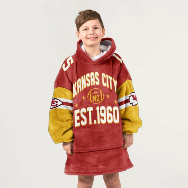 Chiefs Est 1960 Mahomes 15 Football Unisex Blanket Hoodie 2