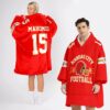 Chiefs Mahomes 15 Football Blanket Hoodie 2