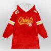 Chiefs Mahomes 15 Football Unisex Blanket Hoodie