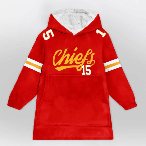 Chiefs Mahomes 15 Football Unisex Blanket Hoodie