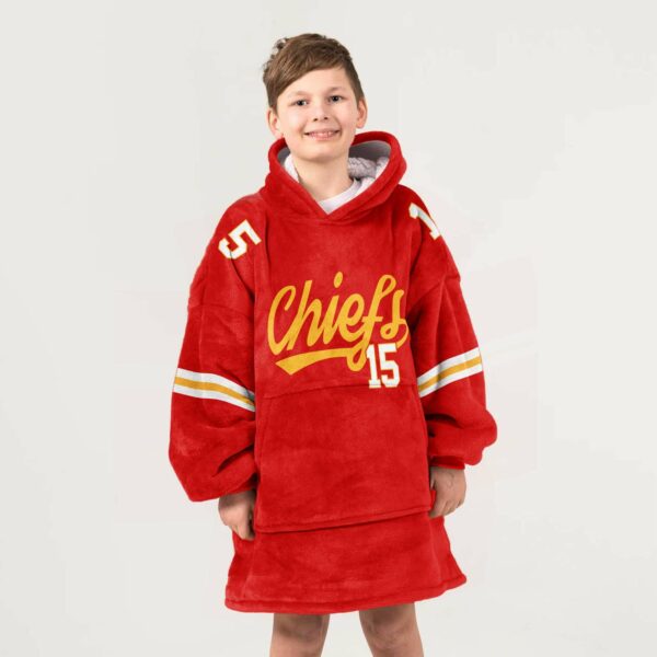 Chiefs Mahomes 15 Football Unisex Blanket Hoodie