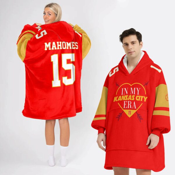 Chiefs My Kansas City Era Mahomes 15 Football Blanket Hoodie