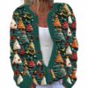 Christmas Colorful Christmas Tree Knit Cardigan