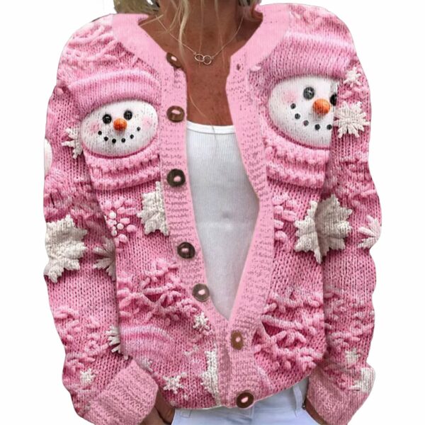 Christmas Printed Comfortable Knitted Cardigan