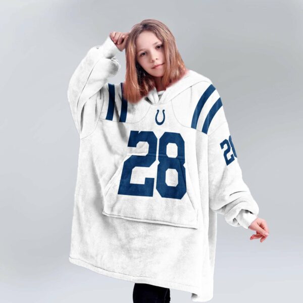 Colts Taylor 28 Football Unisex Blanket Hoodie