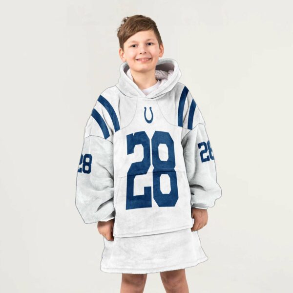 Colts Taylor 28 Football Unisex Blanket Hoodie