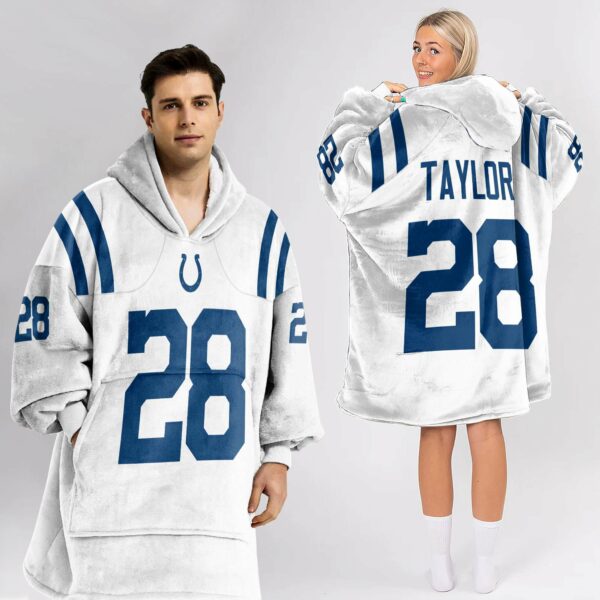 Colts Taylor 28 Football Unisex Blanket Hoodie