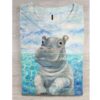 Cute Hippo In The Water Art Print Casual Sweatshirt