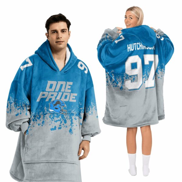 Detroit Lions Hutchinson 97 Football Unisex Blanket Hoodie