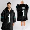 Eagles 1 Hurts Football Unisex Blanket Hoodie