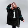 Eagles 1 Hurts Football Unisex Blanket Hoodie