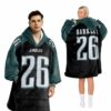 Eagles 26 Barkley Football Unisex Blanket Hoodie