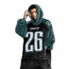 Eagles 26 Barkley Football Unisex Blanket Hoodie