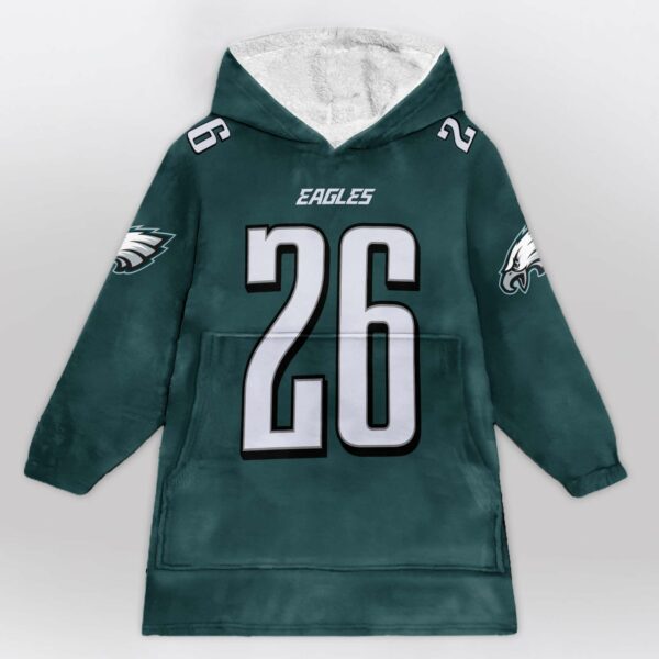 Eagles 26 Run It Back Football Unisex Blanket Hoodie