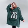 Eagles 26 Run It Back Football Unisex Blanket Hoodie