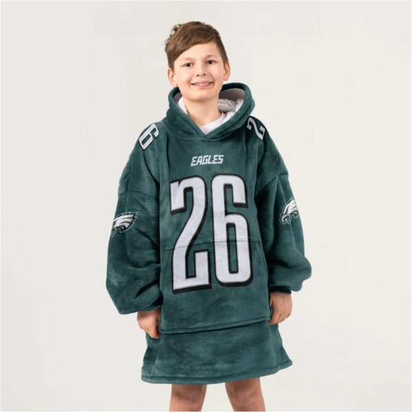 Eagles 26 Run It Back Football Unisex Blanket Hoodie