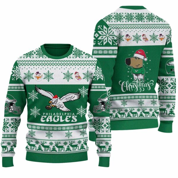 Eagles Chill Guy Christmas Ugly Sweater